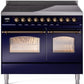 Ilve UPDI406NMPMBB Nostalgie Ii 40 Inch Electric Freestanding Range In Blue With Bronze Trim