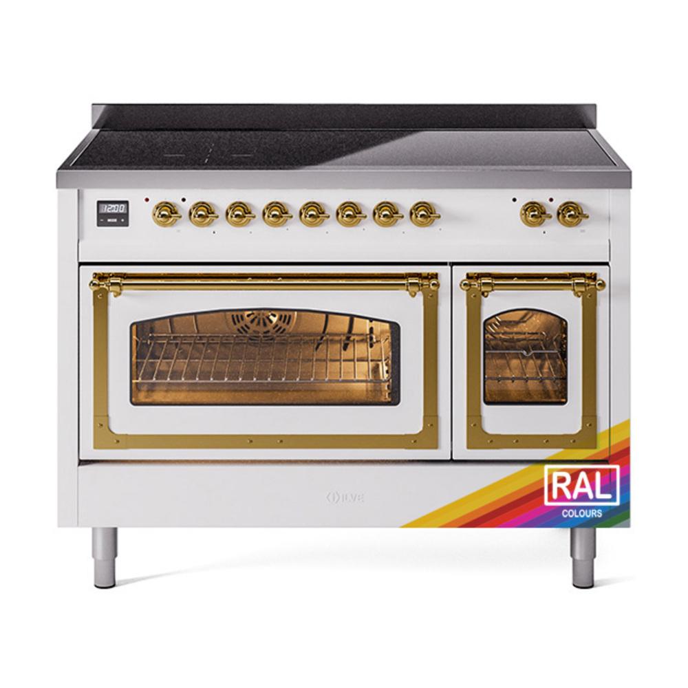 Ilve UNI486NMPRAG Ilve Uni486Nmprag Nostalgie Ii Noblesse 48" Induction Range (Triple Glass Door, Ral, Brass)