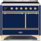 Ilve UMDI10QNS3MBG Majestic Ii 40 Inch Electric Freestanding Range In Blue With Brass Trim