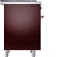 Ilve UPD40FNMPBUPLP Nostalgie Ii 40 Inch Dual Fuel Liquid Propane Freestanding Range In Burgundy With Copper Trim