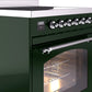 Ilve UPI304NMPEGC Nostalgie Ii 30 Inch Electric Freestanding Range In Emerald Green With Chrome Trim