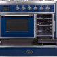 Ilve UMD10FDNS3MBCLP Majestic Ii 40 Inch Dual Fuel Liquid Propane Freestanding Range In Blue With Chrome Trim