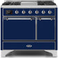 Ilve UMD10FDQNS3MBCLP Majestic Ii 40 Inch Dual Fuel Liquid Propane Freestanding Range In Blue With Chrome Trim