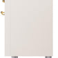 Ilve UP36FNMPAWG Nostalgie Ii 36 Inch Dual Fuel Natural Gas Freestanding Range In Antique White With Brass Trim