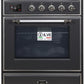 Ilve UMI30NE3MGC Majestic Ii 30 Inch Electric Freestanding Range In Matte Graphite With Chrome Trim