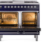 Ilve UPD40FNMPMBCLP Nostalgie Ii 40 Inch Dual Fuel Liquid Propane Freestanding Range In Blue With Chrome Trim