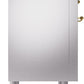 Ilve UP36FNMPSSGLP Nostalgie Ii 36 Inch Dual Fuel Liquid Propane Freestanding Range In Stainless Steel With Brass Trim