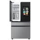 Samsung RF23BB8900QK Bespoke Counter Depth 4-Door French Door Refrigerator (23 Cu. Ft.) - In Charcoal Glass Top And Family Hub™ Panels With Stainless Steel Middle And Bottom Panels