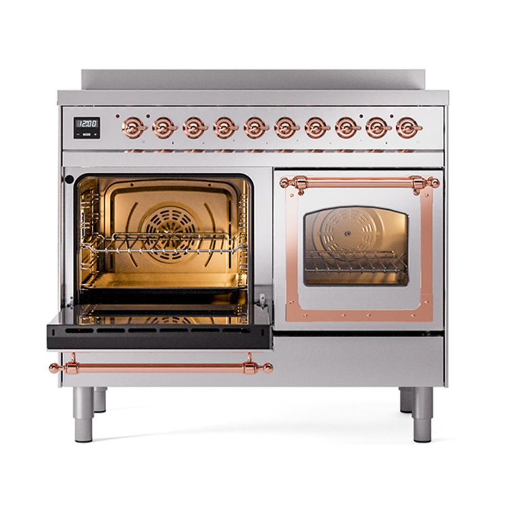 Ilve UNDI406NMPSSP Ilve Undi406Nmpssp Nostalgie Ii Noblesse 40" Induction Range (Triple Glass Door, Stainless Steel, Copper)