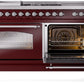 Ilve UP60FSNMPBUCLP Nostalgie Ii 60 Inch Dual Fuel Liquid Propane Freestanding Range In Burgundy With Chrome Trim