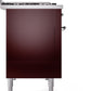 Ilve UP48FNMPBUCLP Nostalgie Ii 48 Inch Dual Fuel Liquid Propane Freestanding Range In Burgundy With Chrome Trim