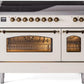 Ilve UPI486NMPAWB Nostalgie Ii 48 Inch Electric Freestanding Range In Antique White With Bronze Trim