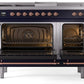 Ilve UP48FSNMPMBPLP Nostalgie Ii 48 Inch Dual Fuel Liquid Propane Freestanding Range In Blue With Copper Trim