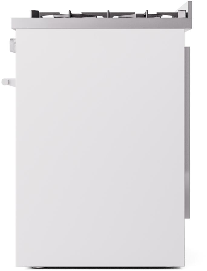 Ilve UP30WMPWH Professional Plus Ii 30 Inch Dual Fuel Natural Gas Freestanding Range In White With Trim