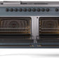 Ilve UP60FSNMPBGBLP Nostalgie Ii 60 Inch Dual Fuel Liquid Propane Freestanding Range In Blue Grey With Bronze Trim