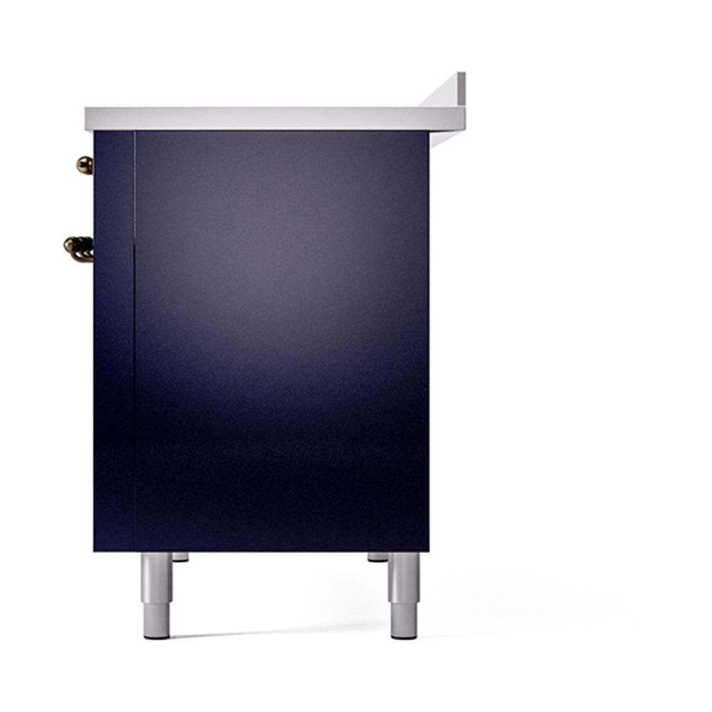 Ilve UNI486QNMPMBB Ilve Uni486Qnmpmbb Nostalgie Ii Noblesse 48" Induction Range (Solid Door, Midnight Blue, Burnished)