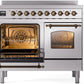 Ilve UPDI406NMPSSB Nostalgie Ii 40 Inch Electric Freestanding Range In Stainless Steel With Bronze Trim