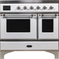 Ilve UMDI10NS3WHC Majestic Ii 40 Inch Electric Freestanding Range In White With Chrome Trim