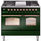 Ilve UPD40FNMPEGPLP Nostalgie Ii 40 Inch Dual Fuel Liquid Propane Freestanding Range In Emerald Green With Copper Trim