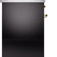 Ilve UP30NMPBKG Nostalgie Ii 30 Inch Dual Fuel Natural Gas Freestanding Range In Glossy Black With Brass Trim