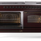 Ilve UP60FNMPBUBLP Nostalgie Ii 60 Inch Dual Fuel Liquid Propane Freestanding Range In Burgundy With Bronze Trim