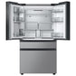 Samsung RF23BB8900QK Bespoke Counter Depth 4-Door French Door Refrigerator (23 Cu. Ft.) - In Charcoal Glass Top And Family Hub™ Panels With Stainless Steel Middle And Bottom Panels