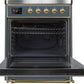 Ilve UMI30NE3BGG Majestic Ii 30 Inch Electric Freestanding Range In Blue Grey With Brass Trim