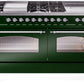 Ilve UP60FSNMPEGC Nostalgie Ii 60 Inch Dual Fuel Natural Gas Freestanding Range In Emerald Green With Chrome Trim