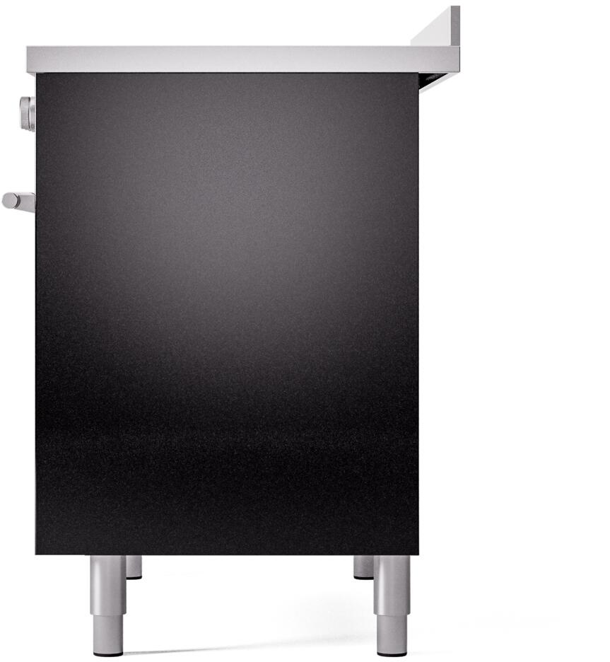 Ilve UPDI406WMPBK Professional Plus Ii 40 Inch Electric Freestanding Range In Glossy Black With Trim