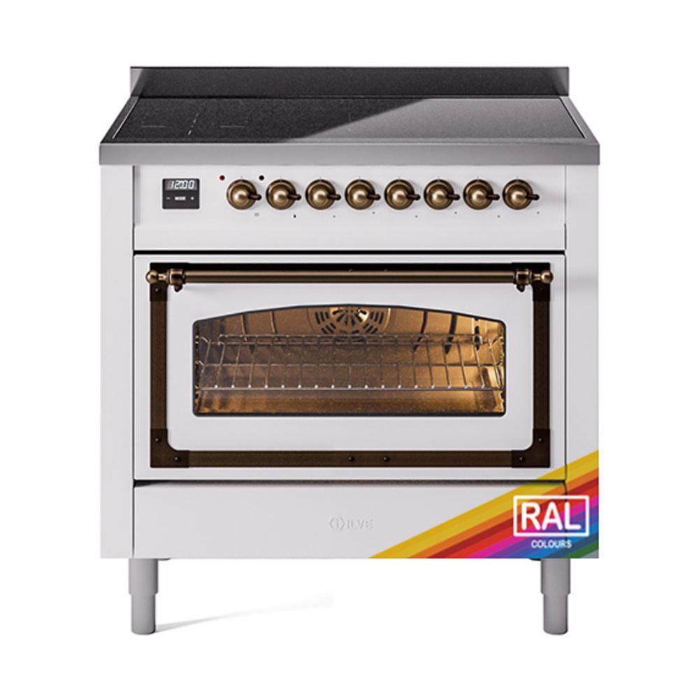 Ilve UNI366NMPRAB Ilve Uni366Nmprab Nostalgie Ii Noblesse 36" Induction Range (Triple Glass Door, Ral, Burnished)