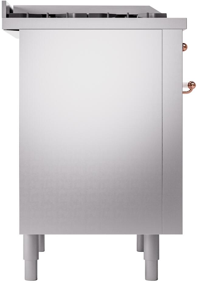 Ilve UP36FNMPSSPLP Nostalgie Ii 36 Inch Dual Fuel Liquid Propane Freestanding Range In Stainless Steel With Copper Trim