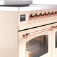 Ilve UPDI406NMPAWP Nostalgie Ii 40 Inch Electric Freestanding Range In Antique White With Copper Trim