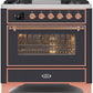 Ilve UM09FDNS3MGPLP Majestic Ii 36 Inch Dual Fuel Liquid Propane Freestanding Range In Matte Graphite With Copper Trim