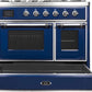 Ilve UMD10FDNS3MBC Majestic Ii 40 Inch Dual Fuel Natural Gas Freestanding Range In Blue With Chrome Trim