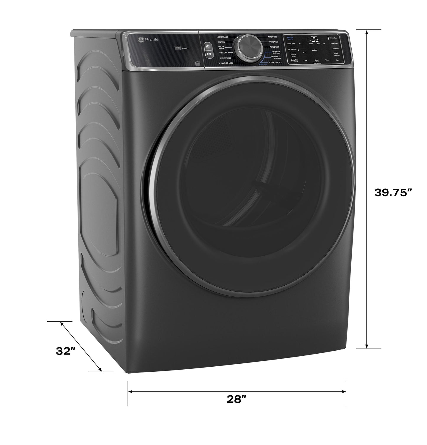 Ge Appliances PFD95ESPWDS Ge Profile&#8482; Energy Star® 7.8 Cu. Ft. Capacity Smart Front Load Electric Dryer With Steam And Sanitize Cycle