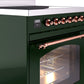 Ilve UPI304NMPEGP Nostalgie Ii 30 Inch Electric Freestanding Range In Emerald Green With Copper Trim