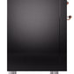 Ilve UP36FNMPBKP Nostalgie Ii 36 Inch Dual Fuel Natural Gas Freestanding Range In Glossy Black With Copper Trim