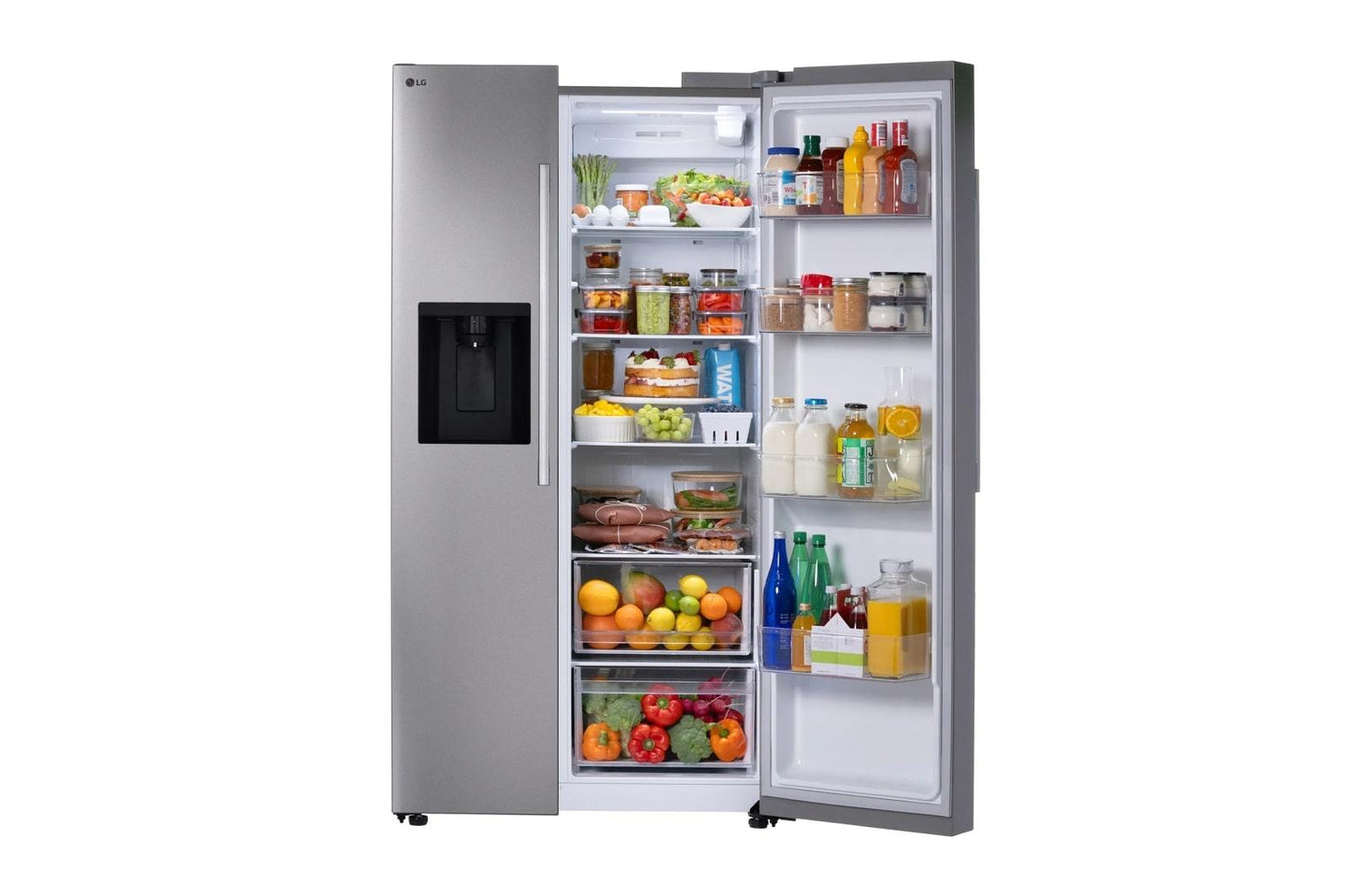 Lg LS27T3230S 27 Cu. Ft. Standard-Depth, Side-By-Side Refrigerator, With Ice And Water And New Bar Handle Design