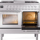 Ilve UPD40FWMPSS Professional Plus Ii 40 Inch Dual Fuel Natural Gas Freestanding Range In Stainless Steel With Trim