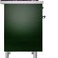 Ilve UPD40FNMPEGC Nostalgie Ii 40 Inch Dual Fuel Natural Gas Freestanding Range In Emerald Green With Chrome Trim