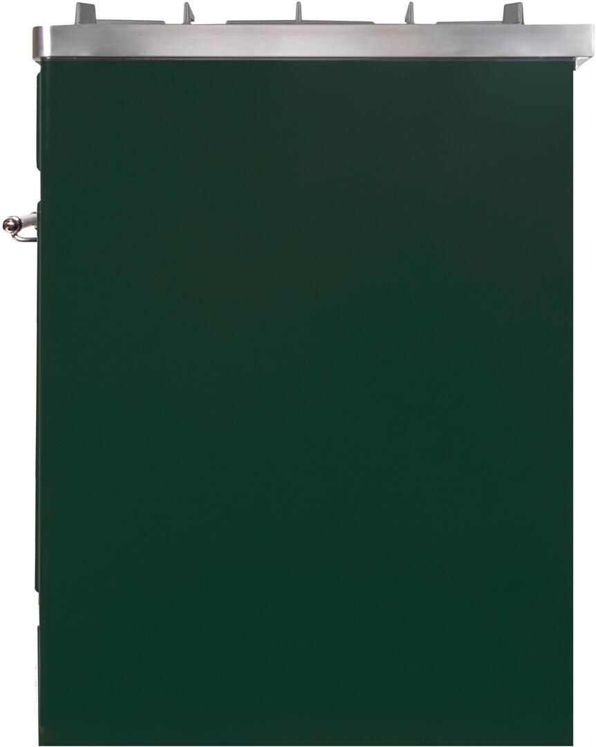 Ilve UM30DNE3EGC Majestic Ii 30 Inch Dual Fuel Natural Gas Freestanding Range In Emerald Green With Chrome Trim