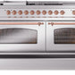 Ilve UP60FSNMPSSP Nostalgie Ii 60 Inch Dual Fuel Natural Gas Freestanding Range In Stainless Steel With Copper Trim