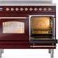 Ilve UPDI406NMPBUP Nostalgie Ii 40 Inch Electric Freestanding Range In Burgundy With Copper Trim