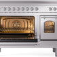 Ilve UPI486NMPSSC Nostalgie Ii 48 Inch Electric Freestanding Range In Stainless Steel With Chrome Trim