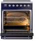 Ilve UPI304NMPMBC Nostalgie Ii 30 Inch Electric Freestanding Range In Blue With Chrome Trim