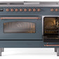 Ilve UP48FSNMPBGPLP Nostalgie Ii 48 Inch Dual Fuel Liquid Propane Freestanding Range In Blue Grey With Copper Trim