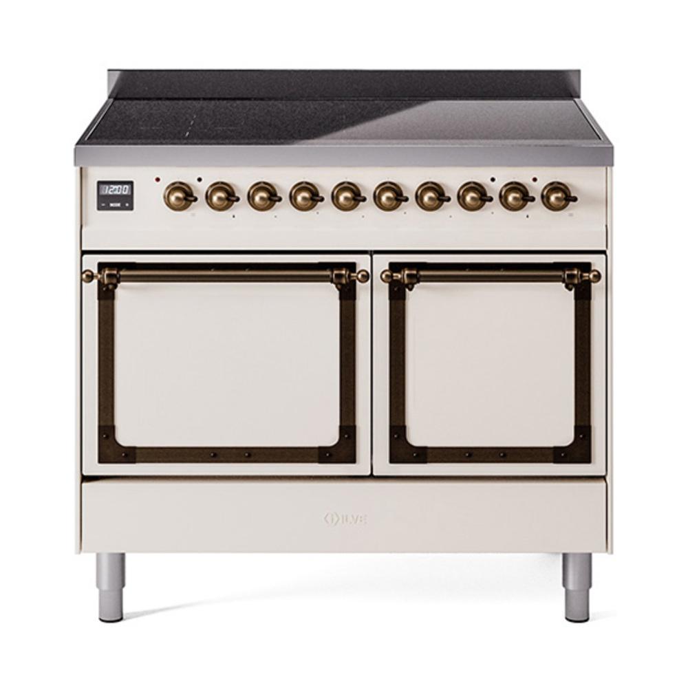 Ilve UNDI406QNMPAWB Ilve Undi406Qnmpawb Nostalgie Ii Noblesse 40" Induction Range (Solid Door, Antique White, Burnished)