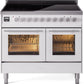 Ilve UPDI406WMPWH Professional Plus Ii 40 Inch Electric Freestanding Range In White With Trim