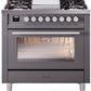 Ilve UP36FWMPMG Professional Plus Ii 36 Inch Dual Fuel Natural Gas Freestanding Range In Matte Graphite With Trim