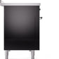 Ilve UPI486NMPBKC Nostalgie Ii 48 Inch Electric Freestanding Range In Glossy Black With Chrome Trim